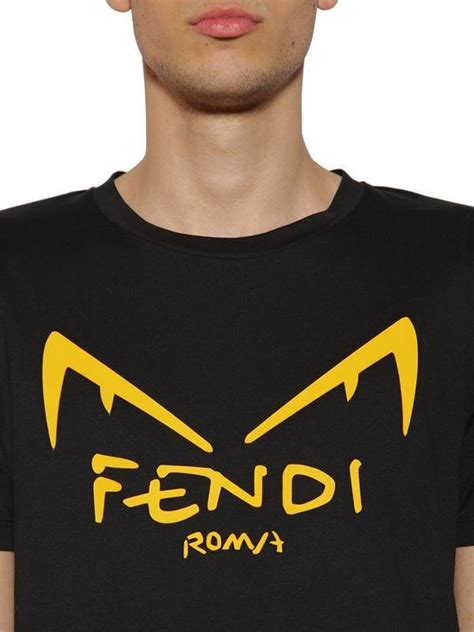 fendi yellow eyes shirt|fendi logo print t shirt.